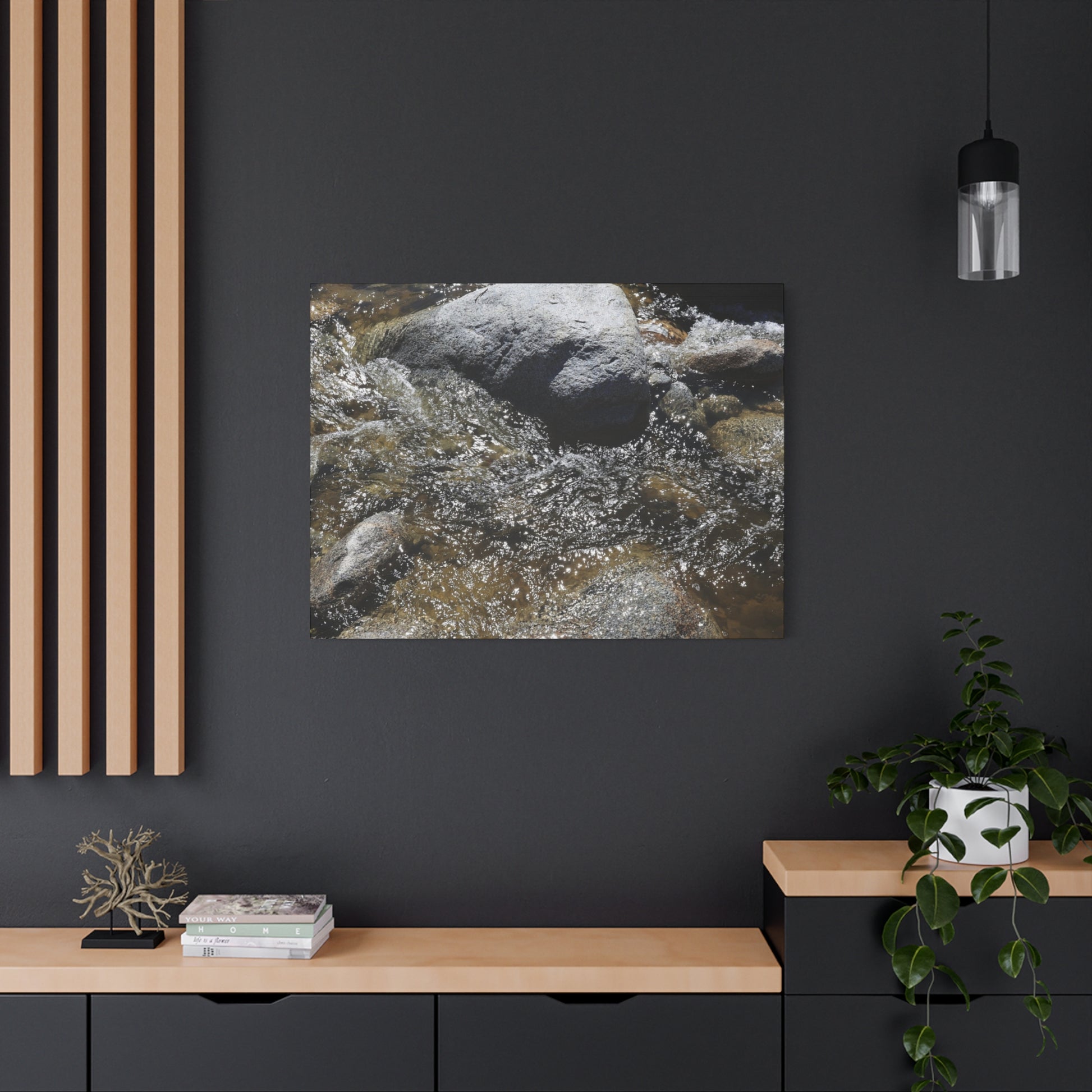 Rocky Stream - Unique Frameless Canvas Wall Art - Art By Earth