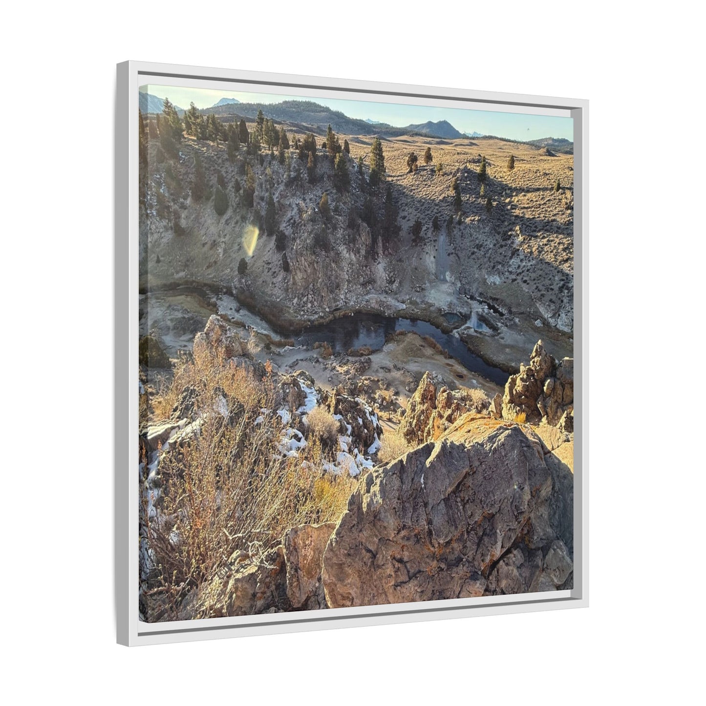 Fractured Landscape at Dawn - Unique Stretched Canvas Wall Art