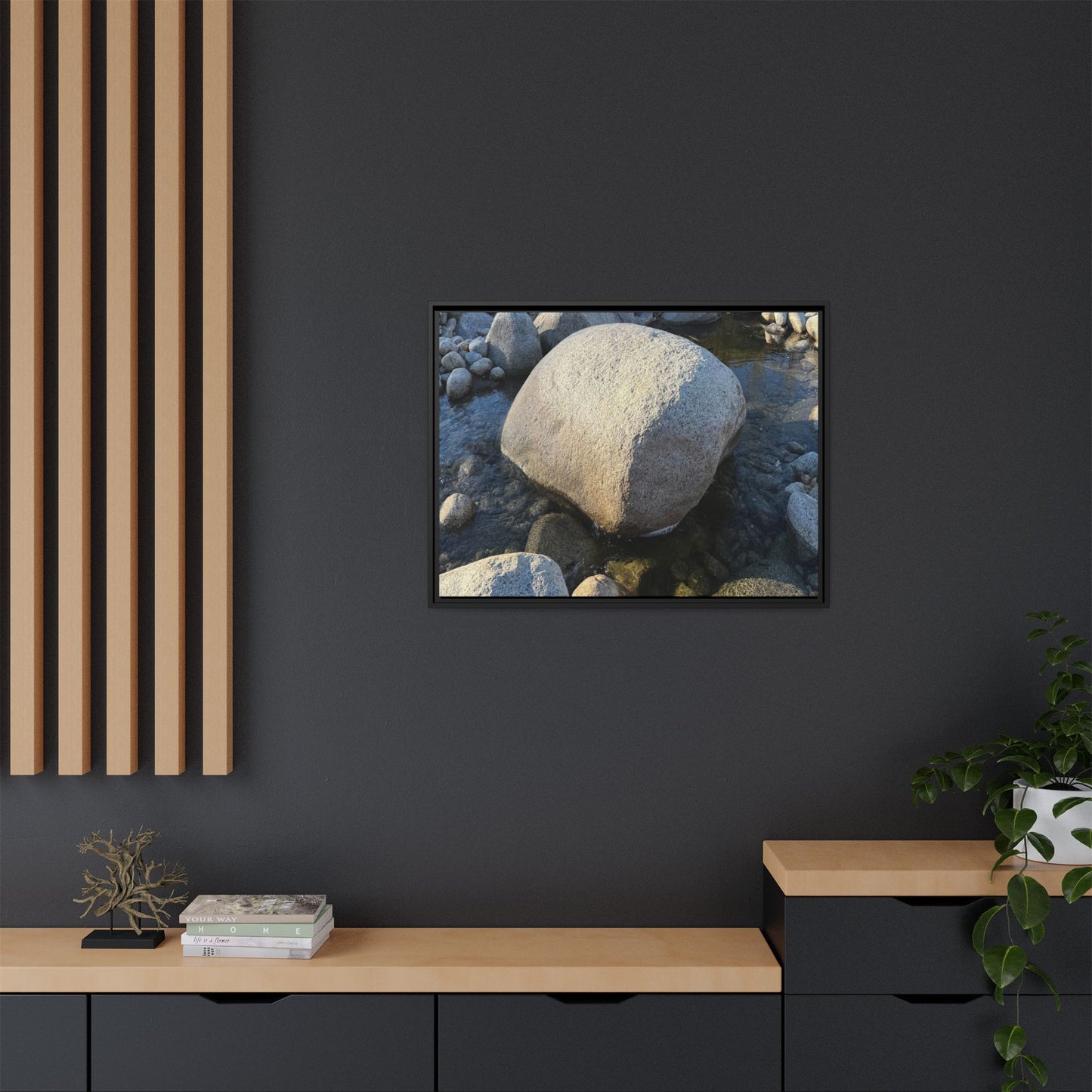 Rocky Riverbed - Unique Stretched Canvas Wall Art - Art By Earth