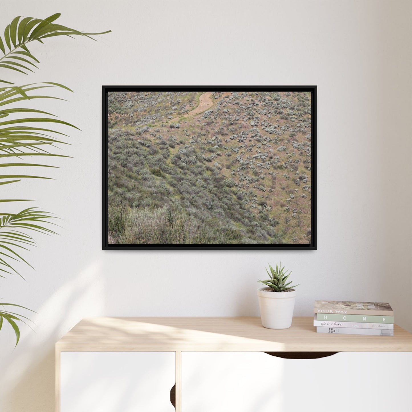 Arid Landscape with Winding Path - Unique Stretched Canvas Wall Art - Art By Earth