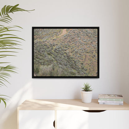 Arid Landscape with Winding Path - Unique Stretched Canvas Wall Art - Art By Earth