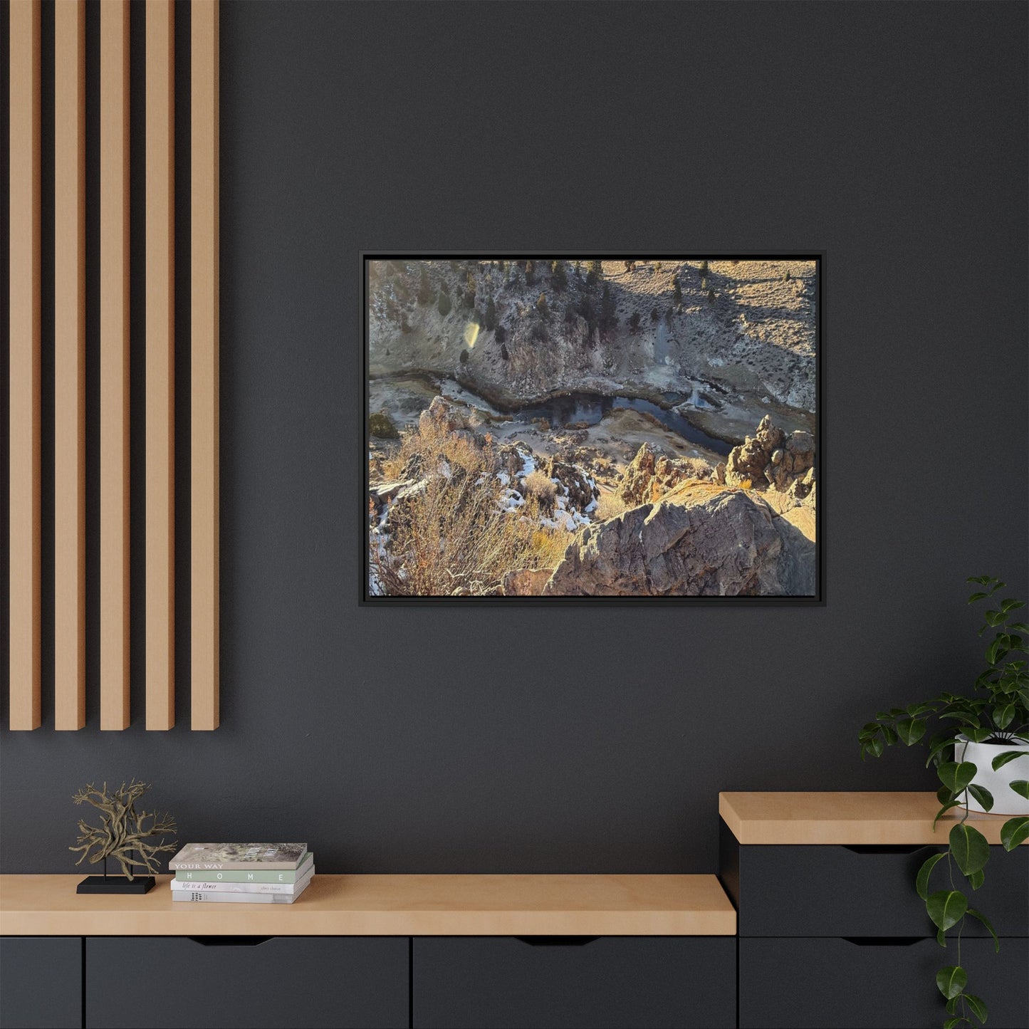Fractured Landscape at Dawn - Unique Stretched Canvas Wall Art
