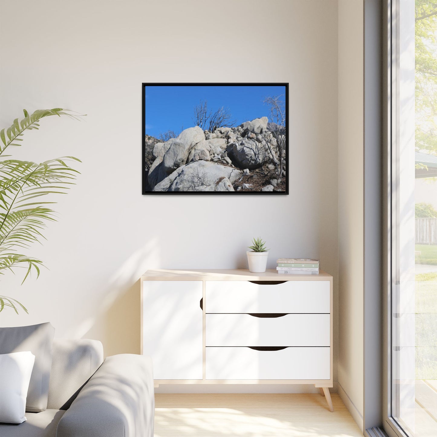 Barren Landscape with Boulder Formations - Unique Stretched Canvas Wall Art - Art By Earth