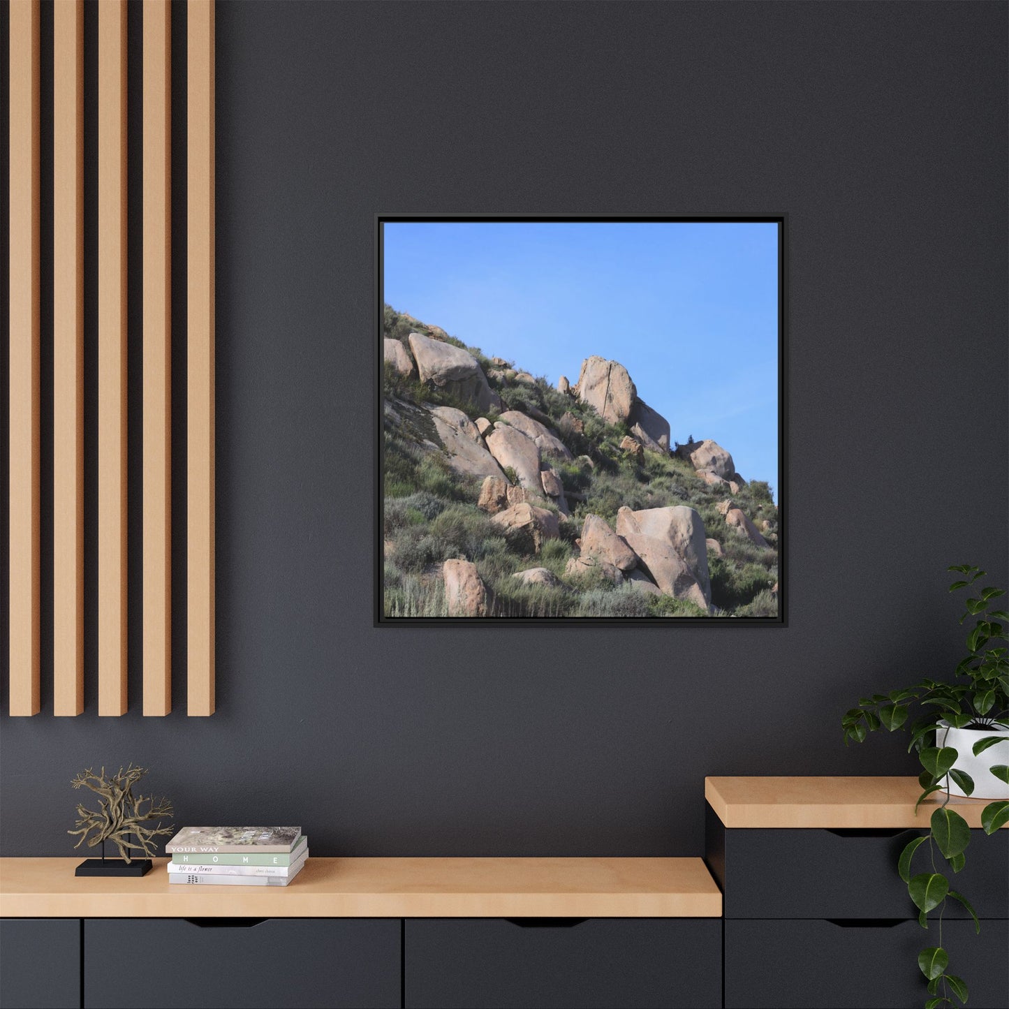 Ancient Boulders in Arid Landscape - Unique Stretched Canvas Wall Art - Art By Earth