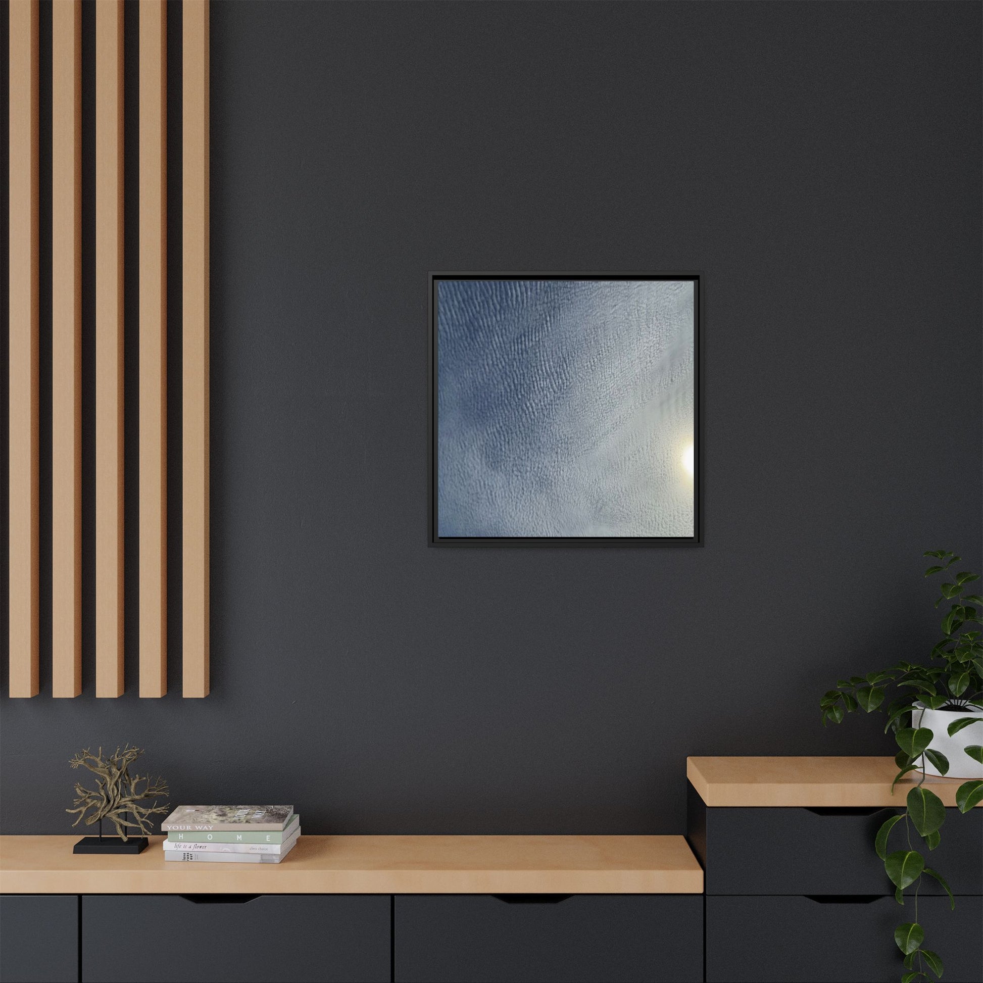 Undulating Whispers of Cerulean Stillness - Unique Stretched Canvas Wall Art - Art By Earth