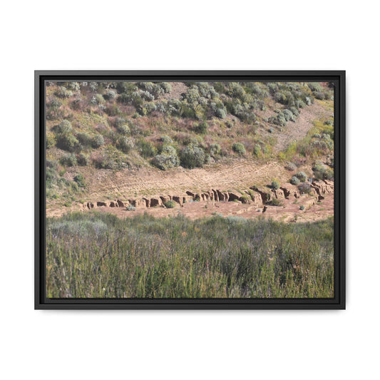 Ancient Dwellings in the Valley - Unique Stretched Canvas Wall Art - Art By Earth