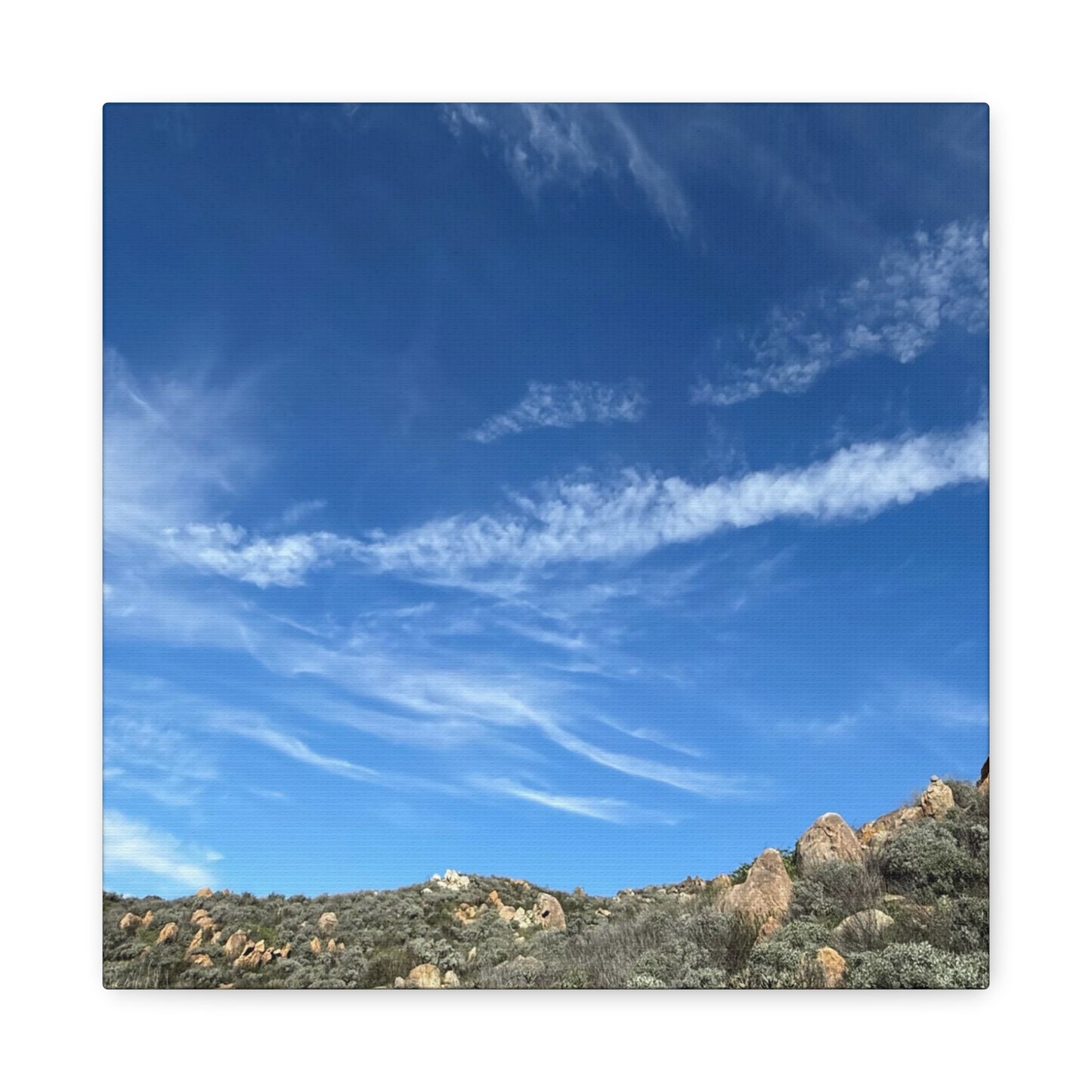 Desert Hills Under Blue Sky - Unique Frameless Canvas Wall Art - Art By Earth