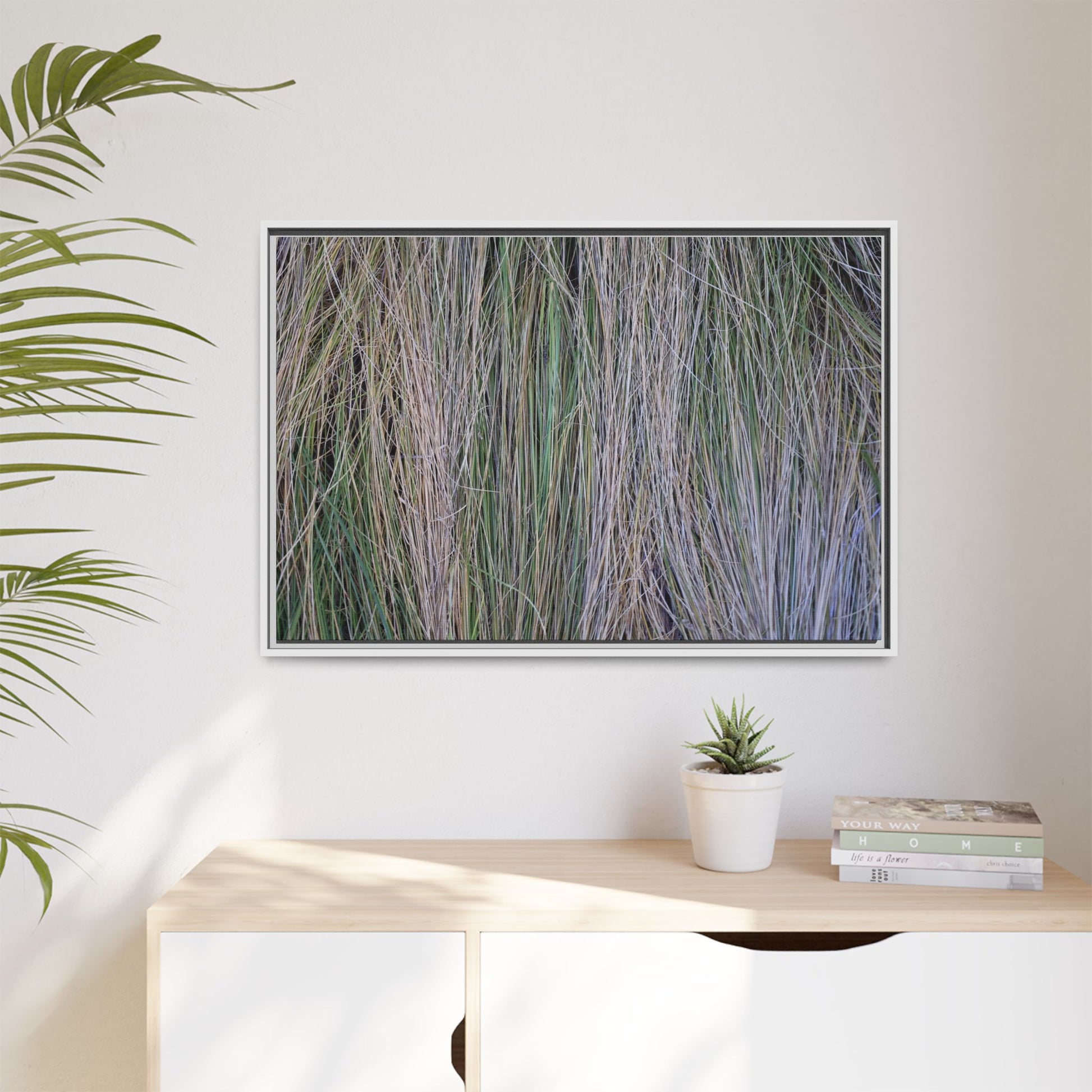 Whispers of Silver Grass - Unique Stretched Canvas Wall Art - Art By Earth