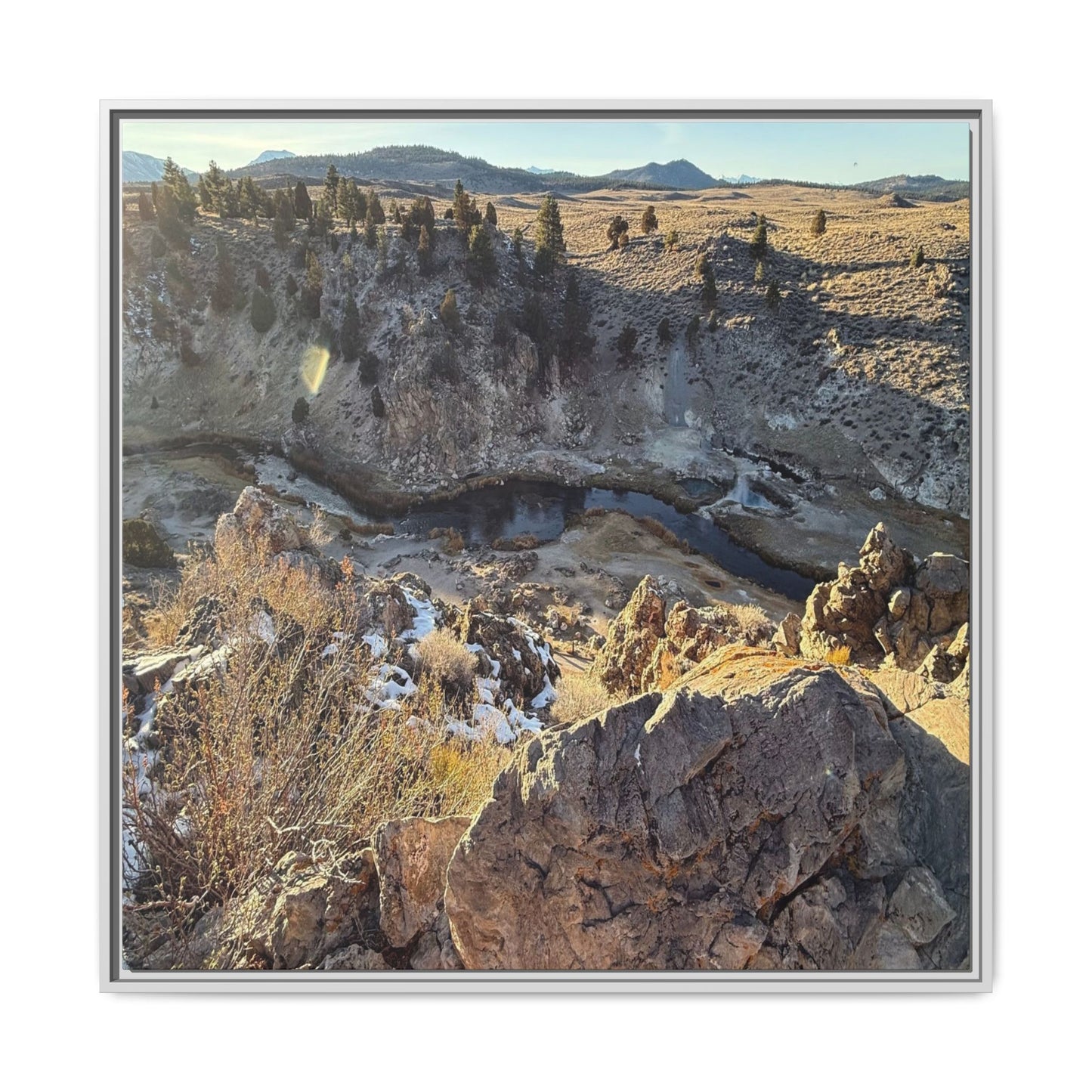 Fractured Landscape at Dawn - Unique Stretched Canvas Wall Art