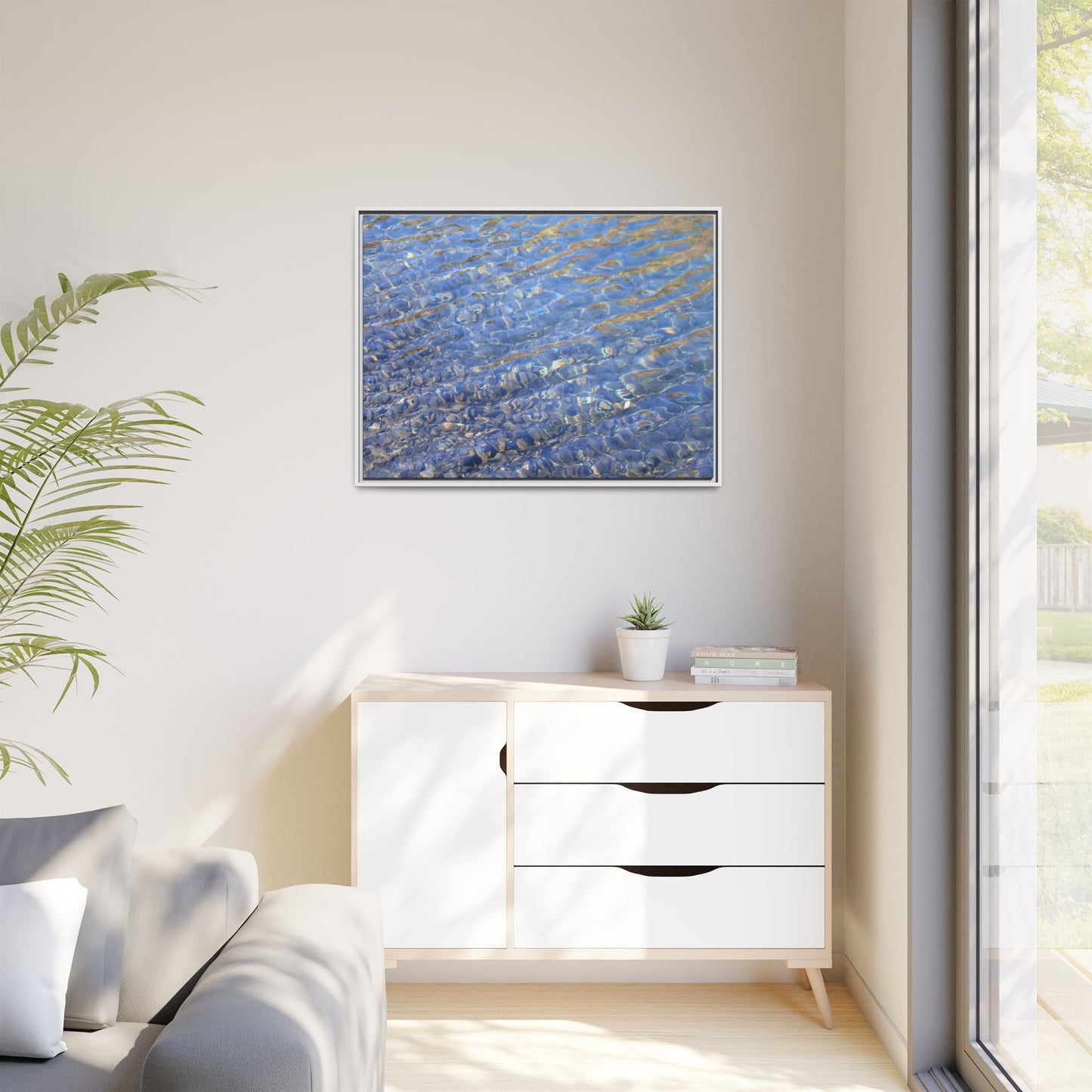 Aqua Fragments - Unique Stretched Canvas Wall Art