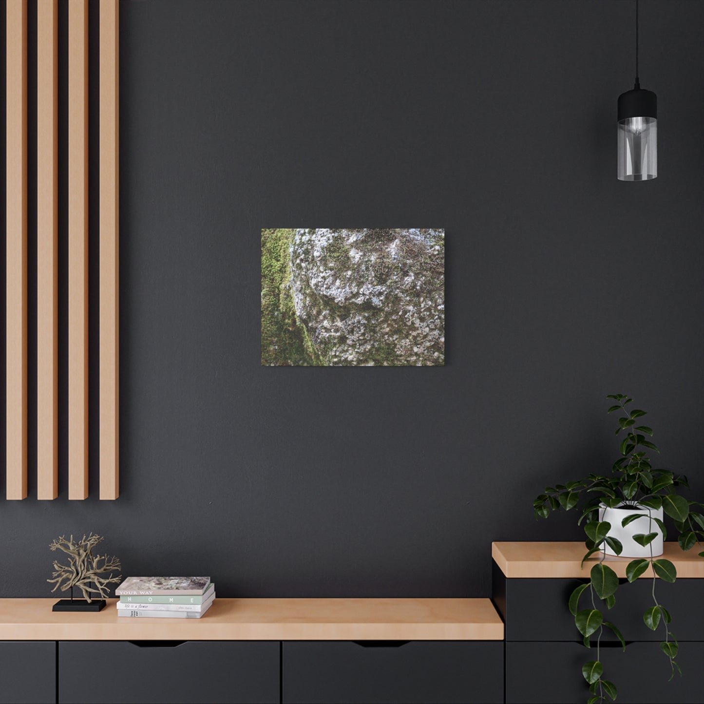Moss and Stone Whispers - Unique Frameless Canvas Wall Art - Art By Earth