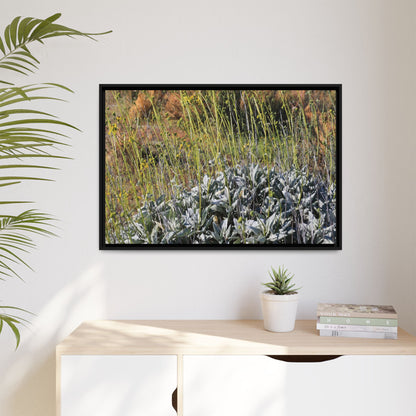 Arid Landscape with Yellow Flowers - Unique Stretched Canvas Wall Art - Art By Earth