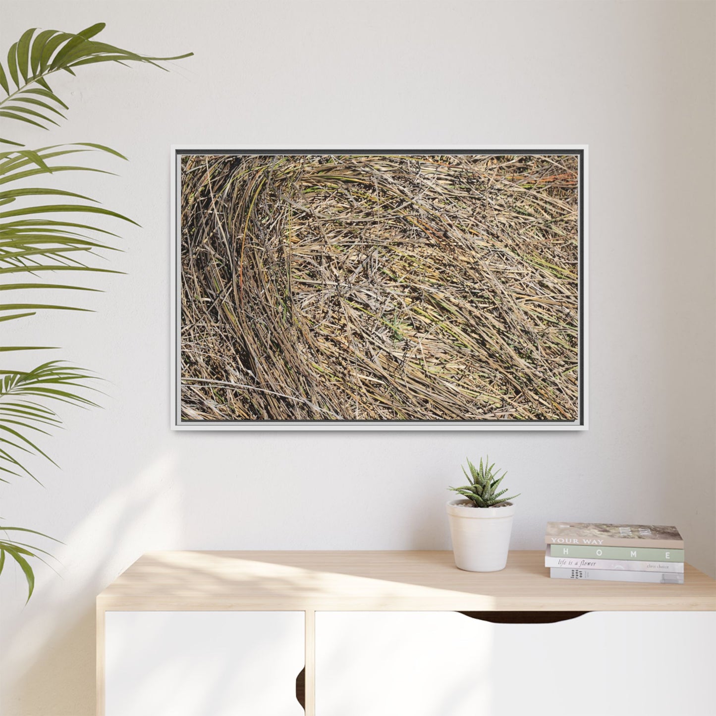 Tangled Grass Symphony - Unique Stretched Canvas Wall Art - Art By Earth