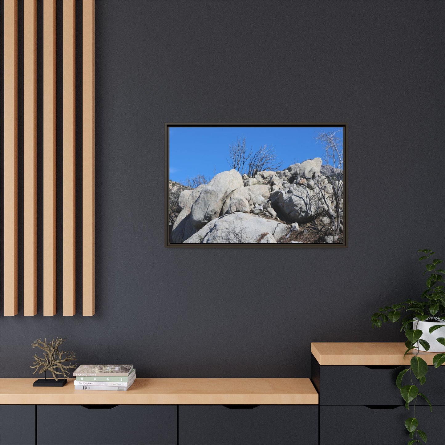 Barren Landscape with Boulder Formations - Unique Stretched Canvas Wall Art - Art By Earth