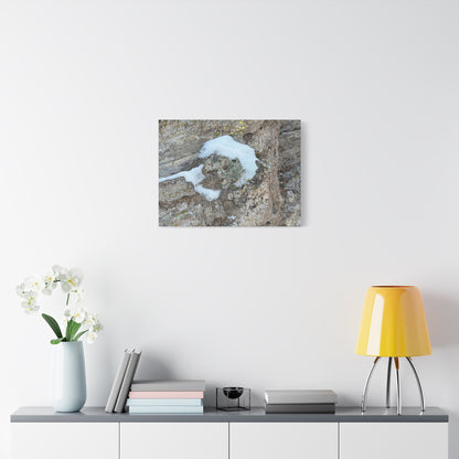 Snow on Stone - Unique Frameless Canvas Wall Art