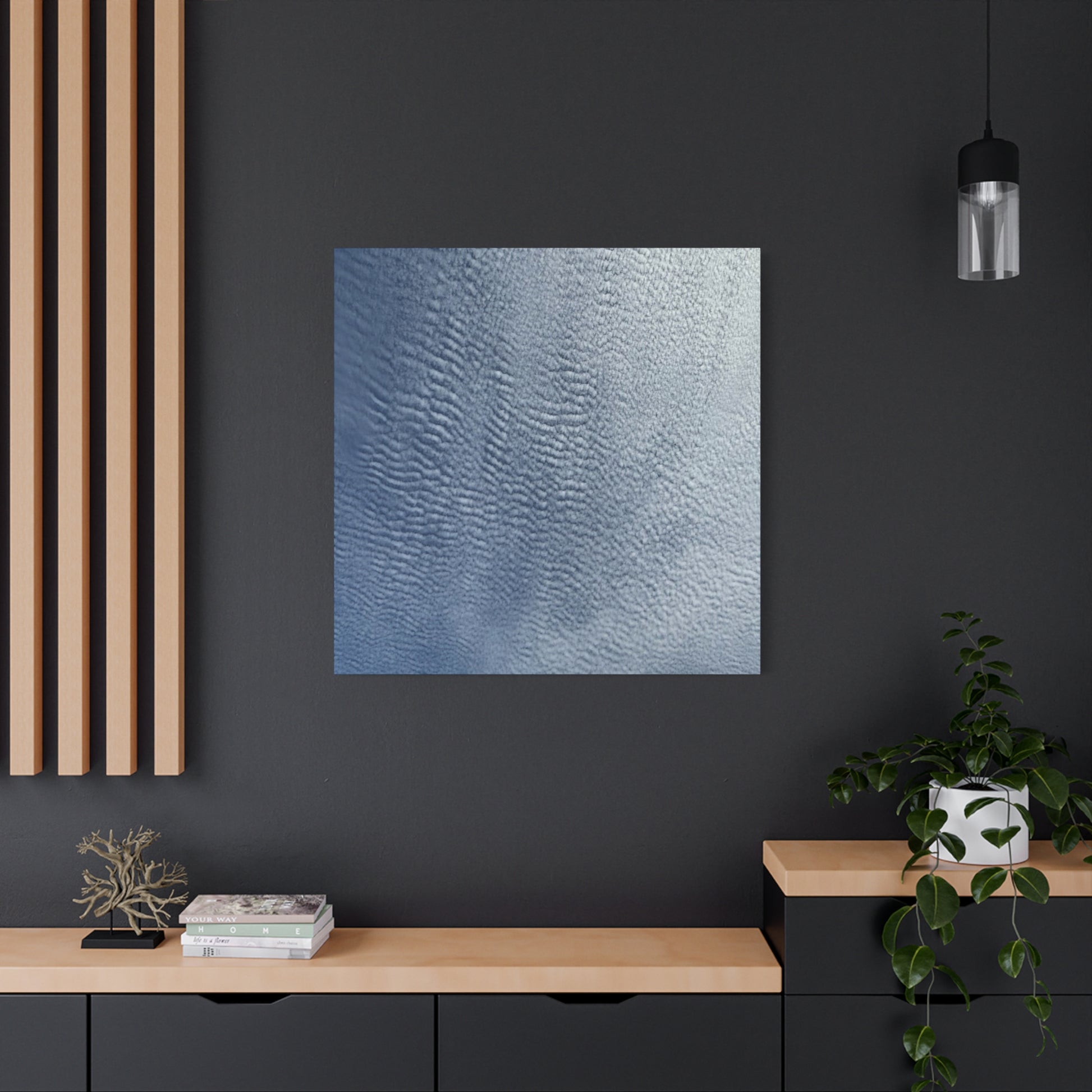 Rippling Echoes of Cerulean Stillness - Unique Frameless Canvas Wall Art - Art By Earth