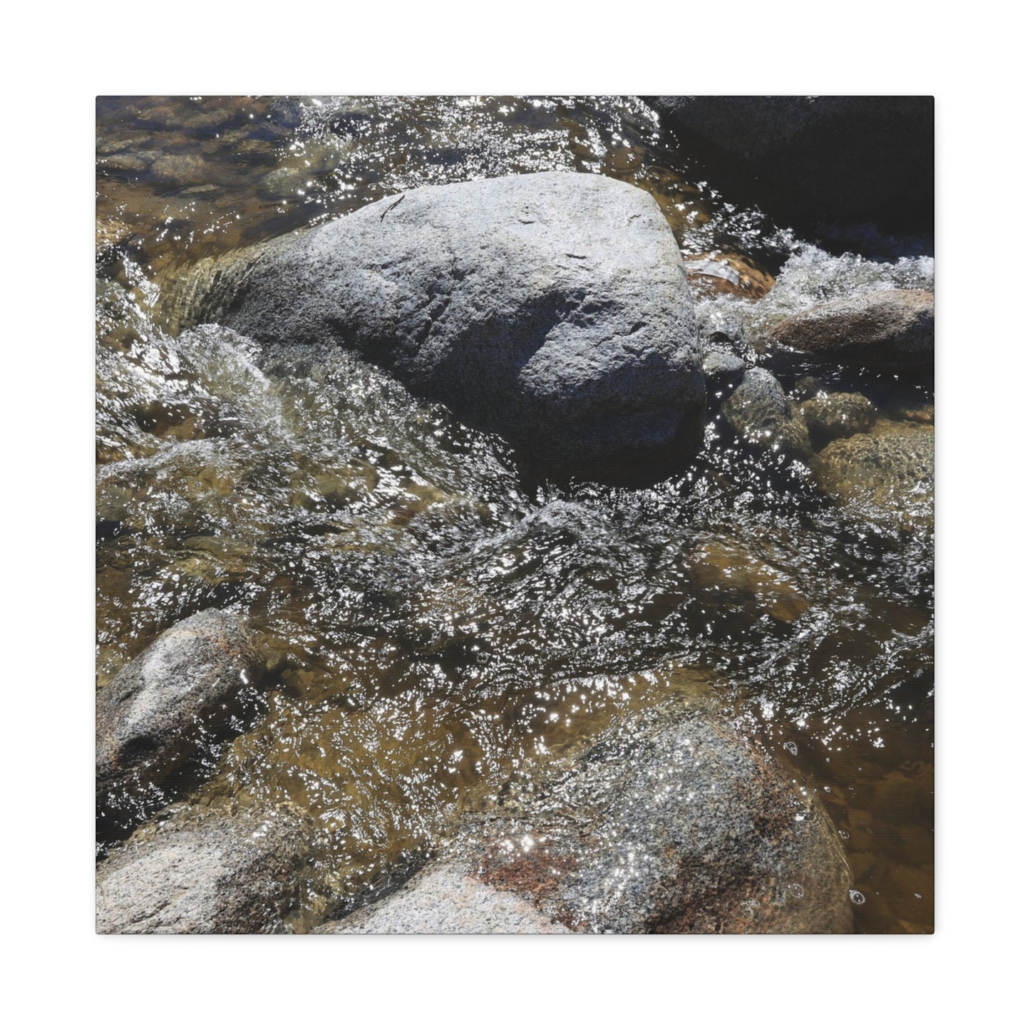 Rocky Stream - Unique Frameless Canvas Wall Art - Art By Earth