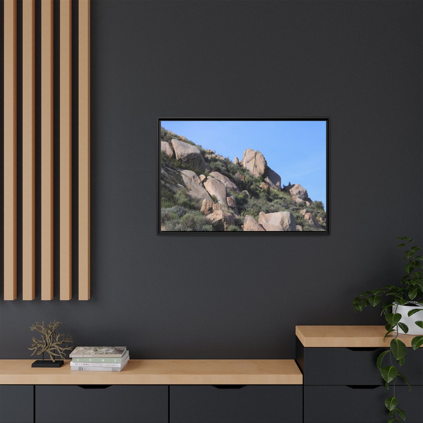 Ancient Boulders in Arid Landscape - Unique Stretched Canvas Wall Art - Art By Earth