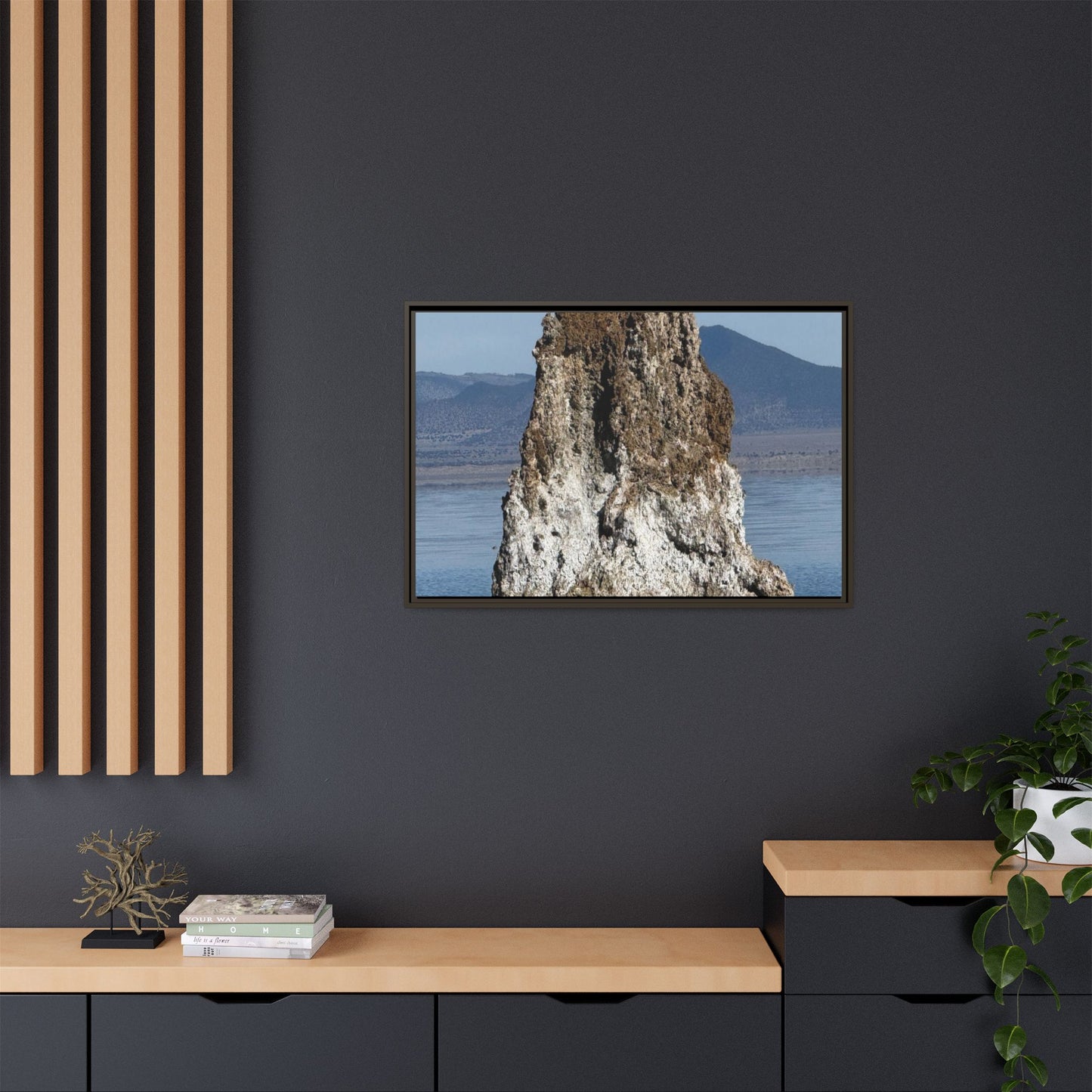 Tufa Tower Reflection - Unique Stretched Canvas Wall Art