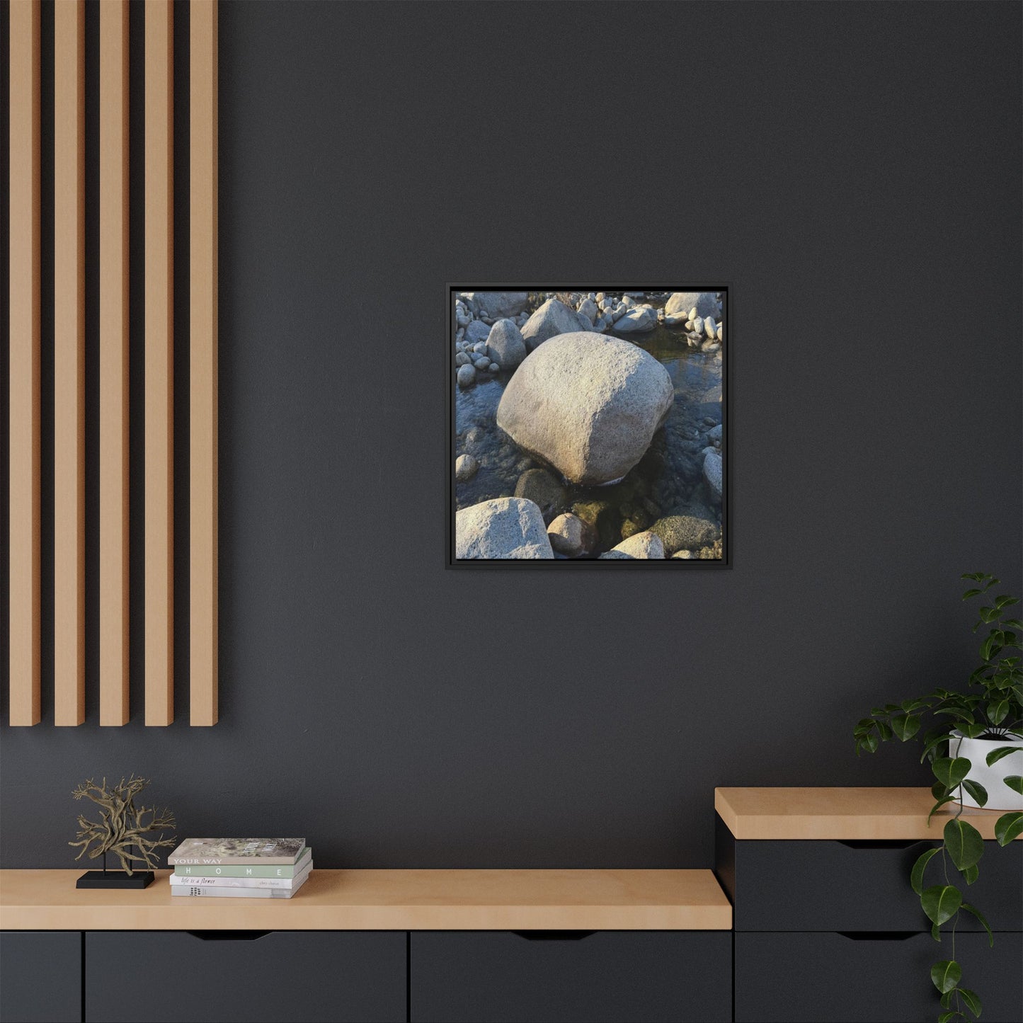 Rocky Riverbed - Unique Stretched Canvas Wall Art - Art By Earth