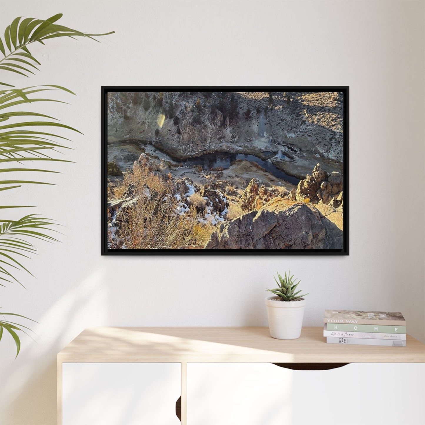 Fractured Landscape at Dawn - Unique Stretched Canvas Wall Art