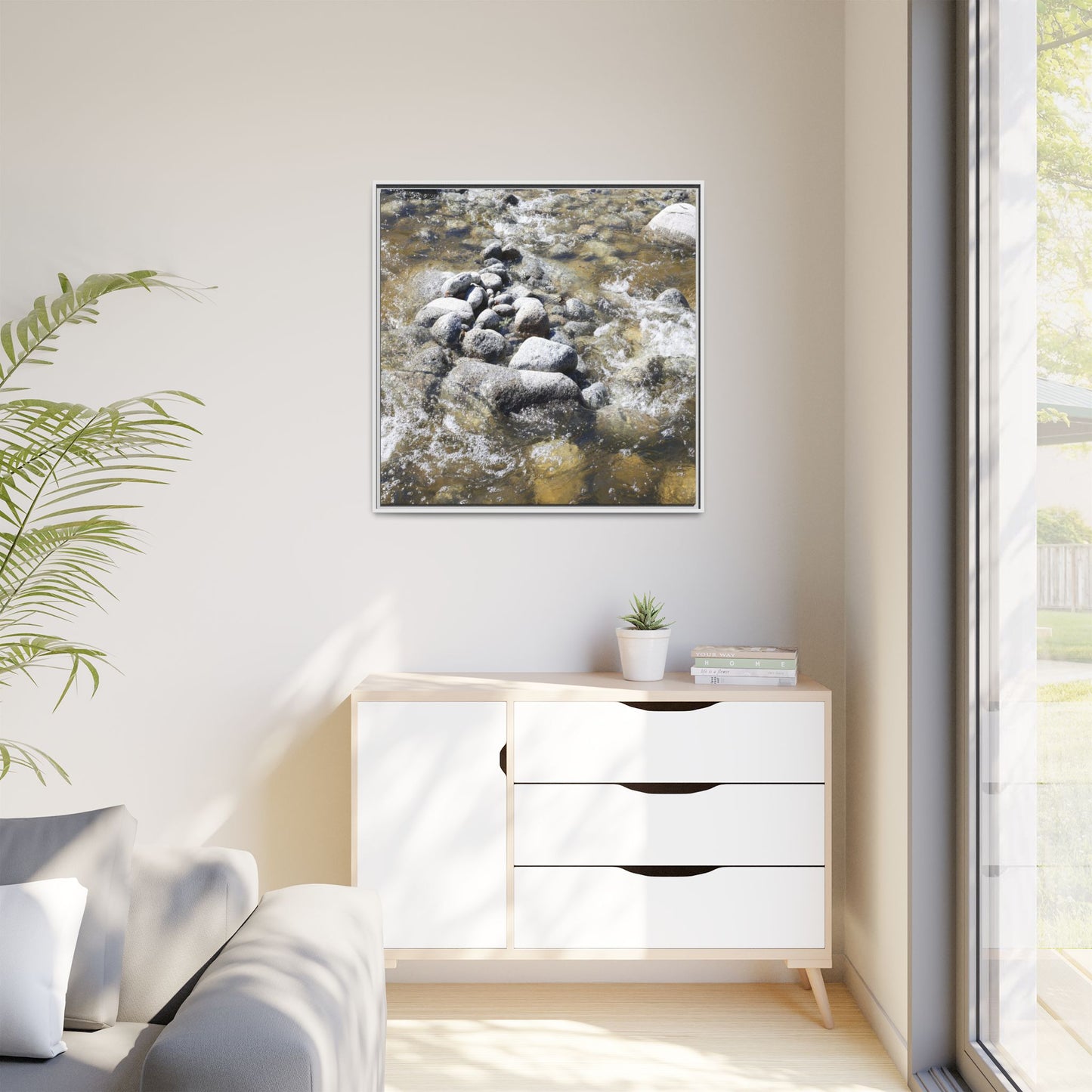 Mountain Stream Flow - Unique Stretched Canvas Wall Art - Art By Earth