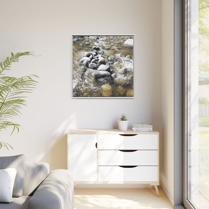 Mountain Stream Flow - Unique Stretched Canvas Wall Art - Art By Earth