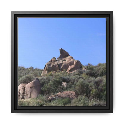 Sagebrush Landscape with Boulder Outcrop - Unique Stretched Canvas Wall Art - Art By Earth