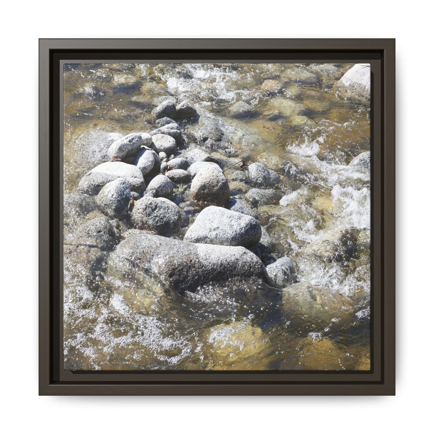 Mountain Stream Flow - Unique Stretched Canvas Wall Art - Art By Earth