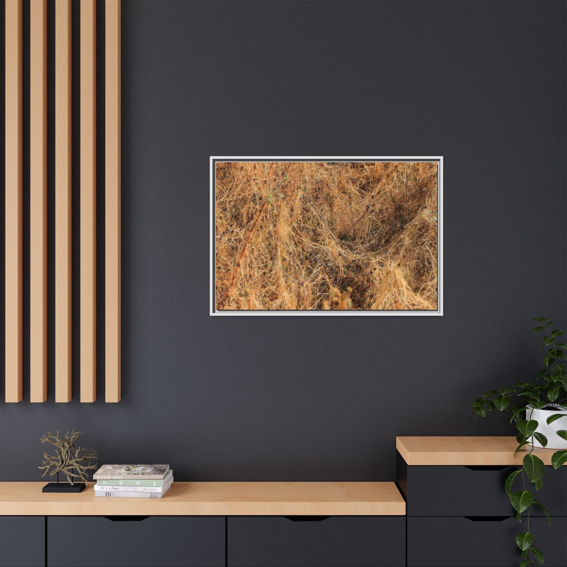 Dried Vegetation Study - Unique Stretched Canvas Wall Art - Art By Earth