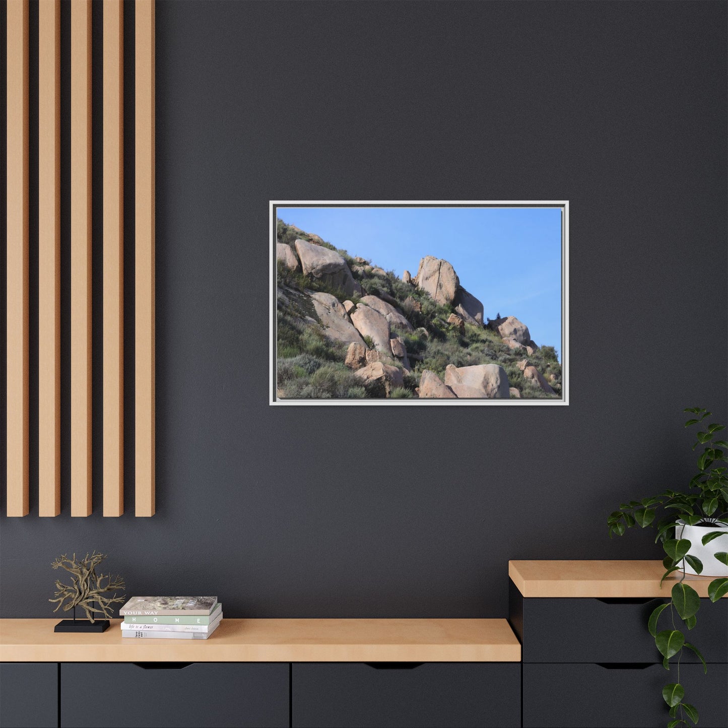 Ancient Boulders in Arid Landscape - Unique Stretched Canvas Wall Art - Art By Earth