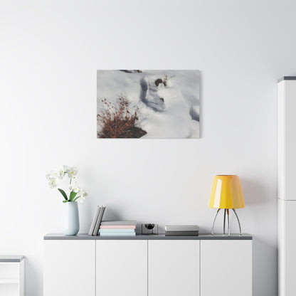 Snow's Tender Embrace - Unique Frameless Canvas Wall Art