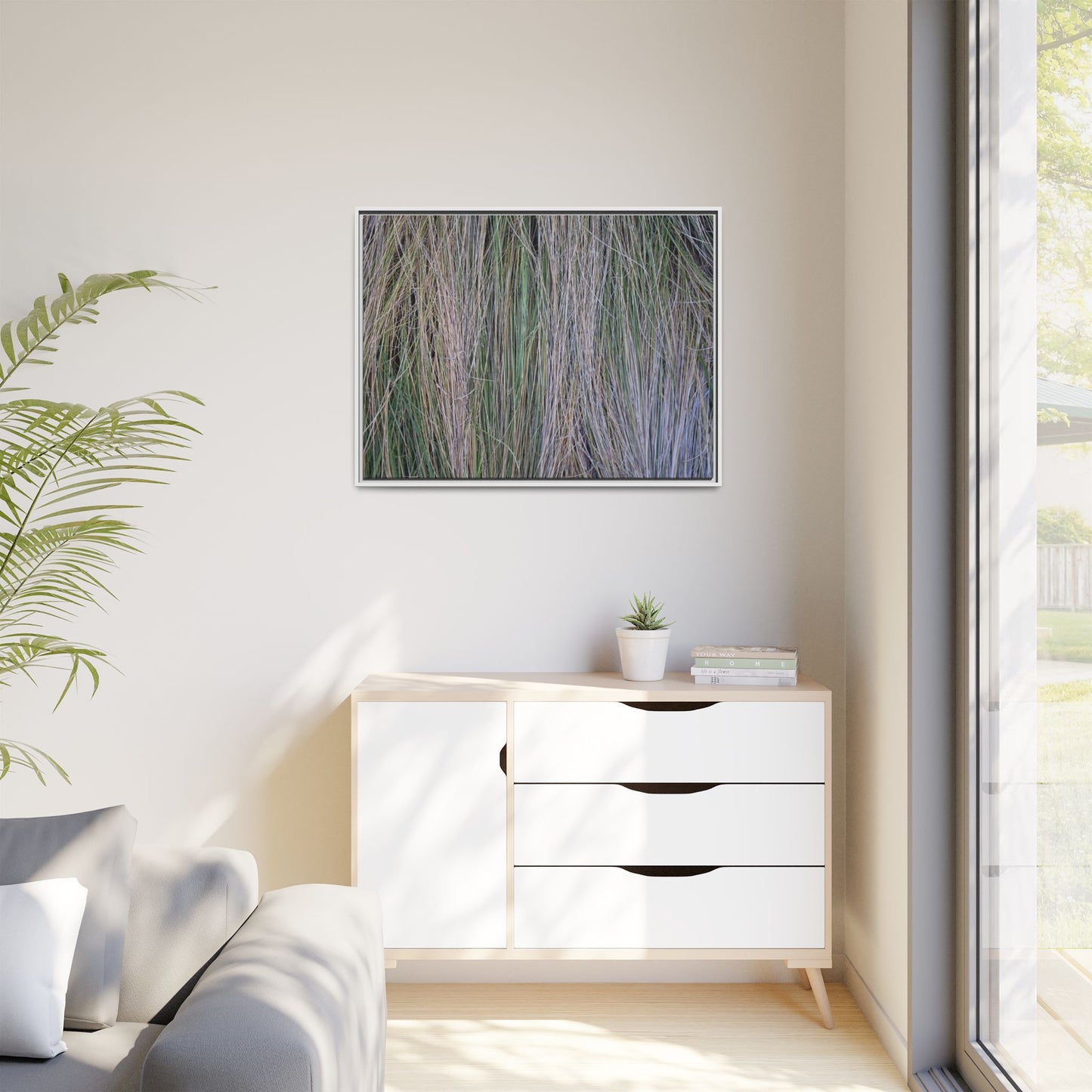 Whispers of Silver Grass - Unique Stretched Canvas Wall Art - Art By Earth