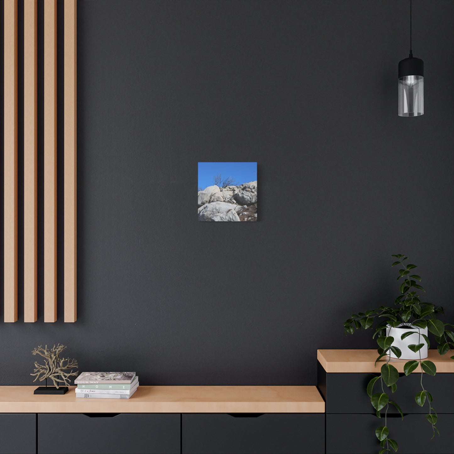 Desert Rocks Under Blue Sky - Unique Frameless Canvas Wall Art - Art By Earth