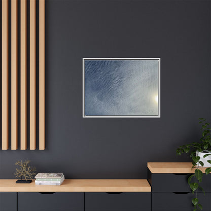Undulating Whispers of Cerulean Stillness - Unique Stretched Canvas Wall Art - Art By Earth