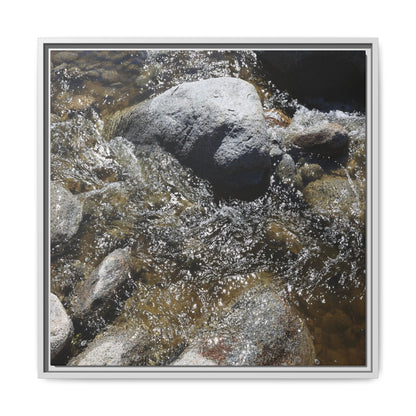 Water's Dance Over Stone - Unique Stretched Canvas Wall Art - Art By Earth