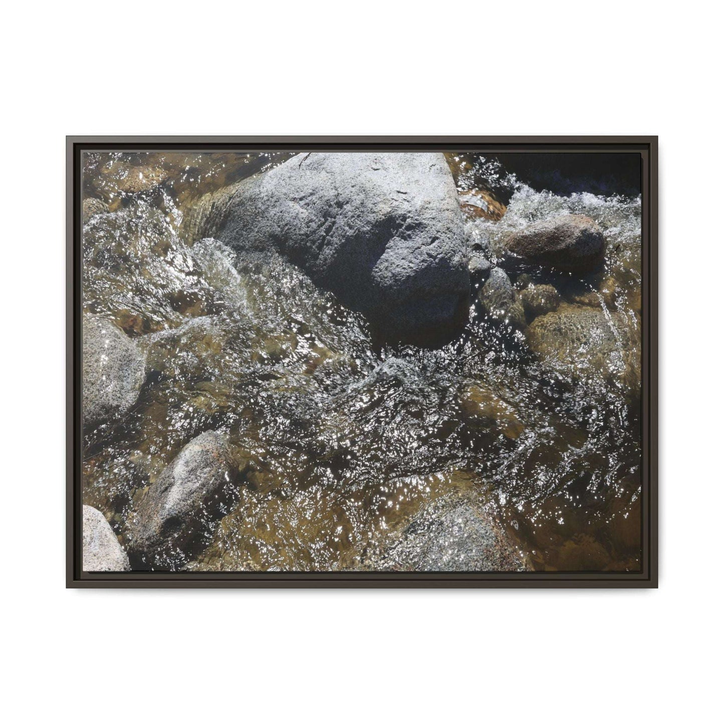 Water's Dance Over Stone - Unique Stretched Canvas Wall Art - Art By Earth