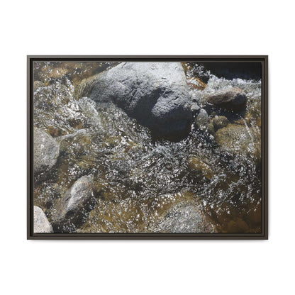 Water's Dance Over Stone - Unique Stretched Canvas Wall Art - Art By Earth