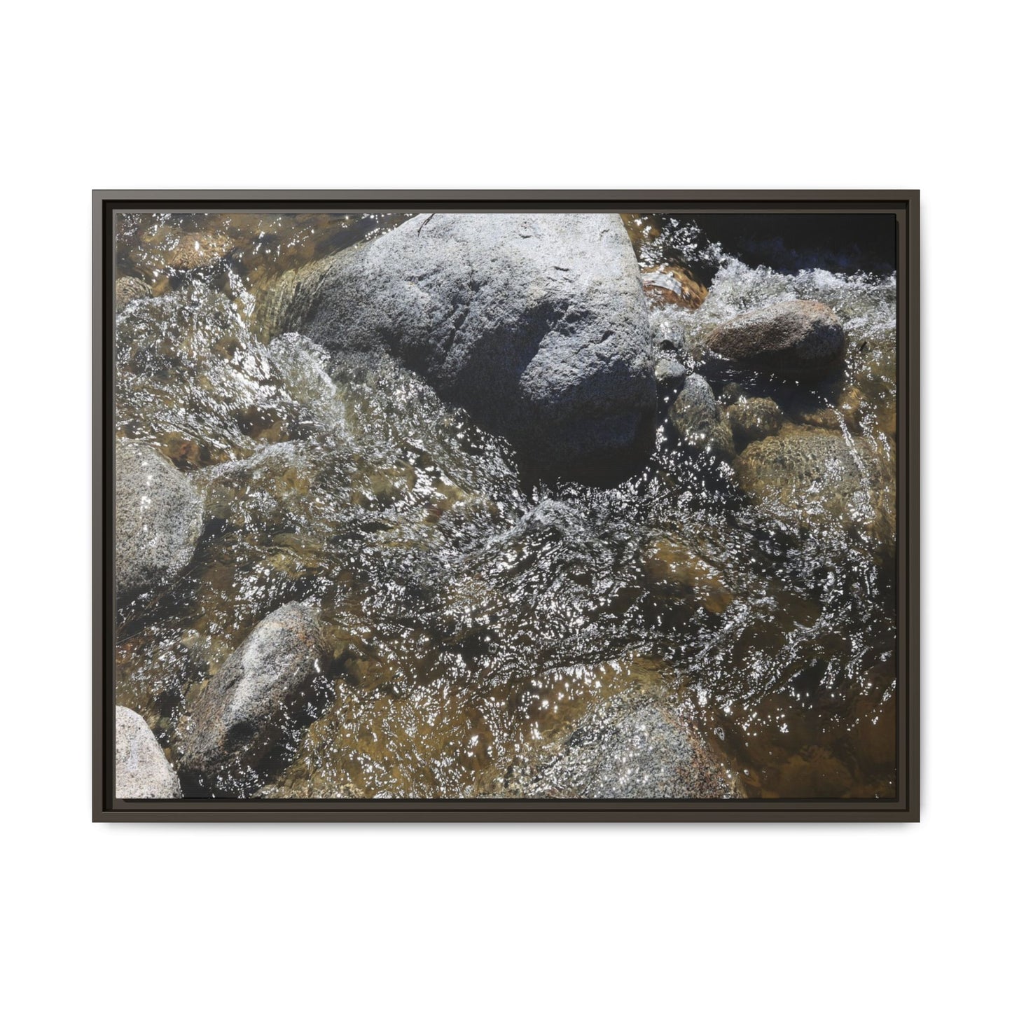 Water's Dance Over Stone - Unique Stretched Canvas Wall Art - Art By Earth