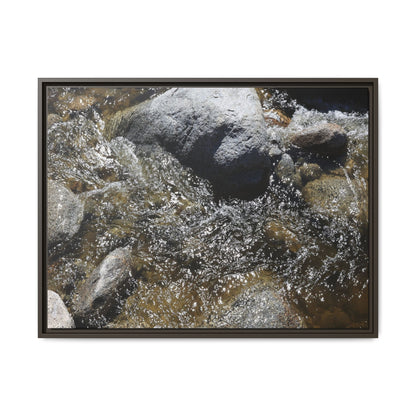 Water's Dance Over Stone - Unique Stretched Canvas Wall Art - Art By Earth