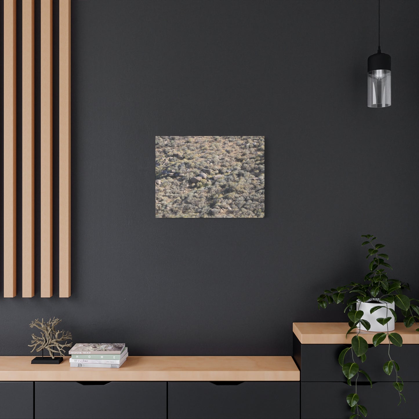 Desert Landscape with Scattered Rocks and Sage - Unique Frameless Canvas Wall Art - Art By Earth