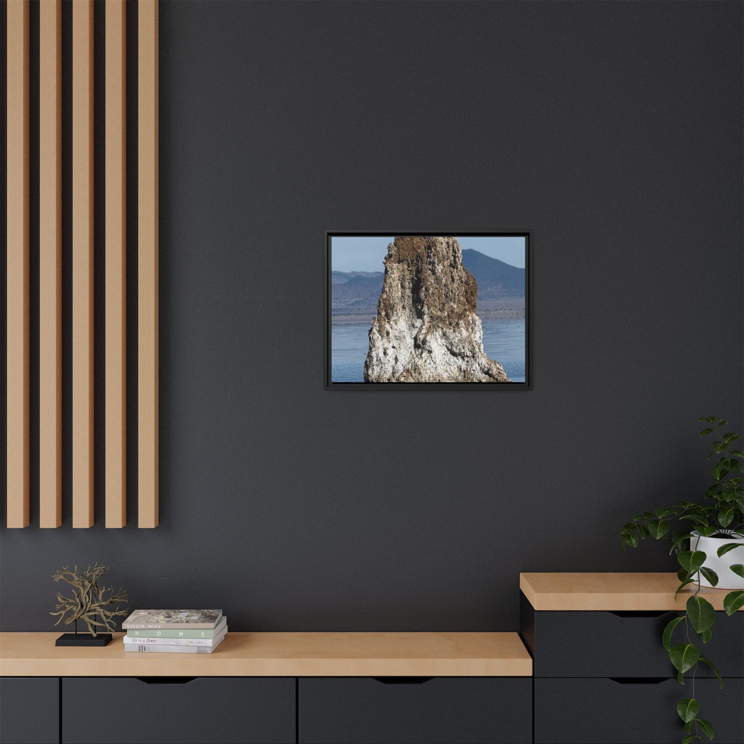 Tufa Tower Reflection - Unique Stretched Canvas Wall Art