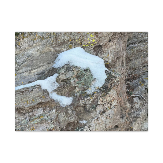 Snow on Stone - Unique Frameless Canvas Wall Art