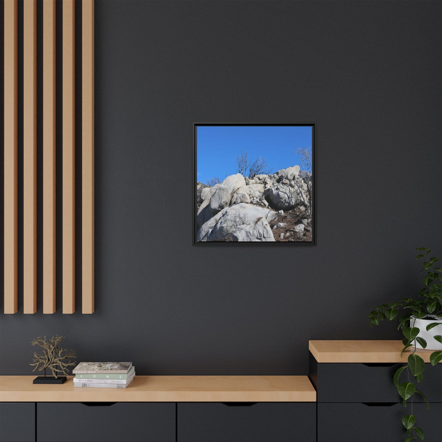 Barren Landscape with Boulder Formations - Unique Stretched Canvas Wall Art - Art By Earth