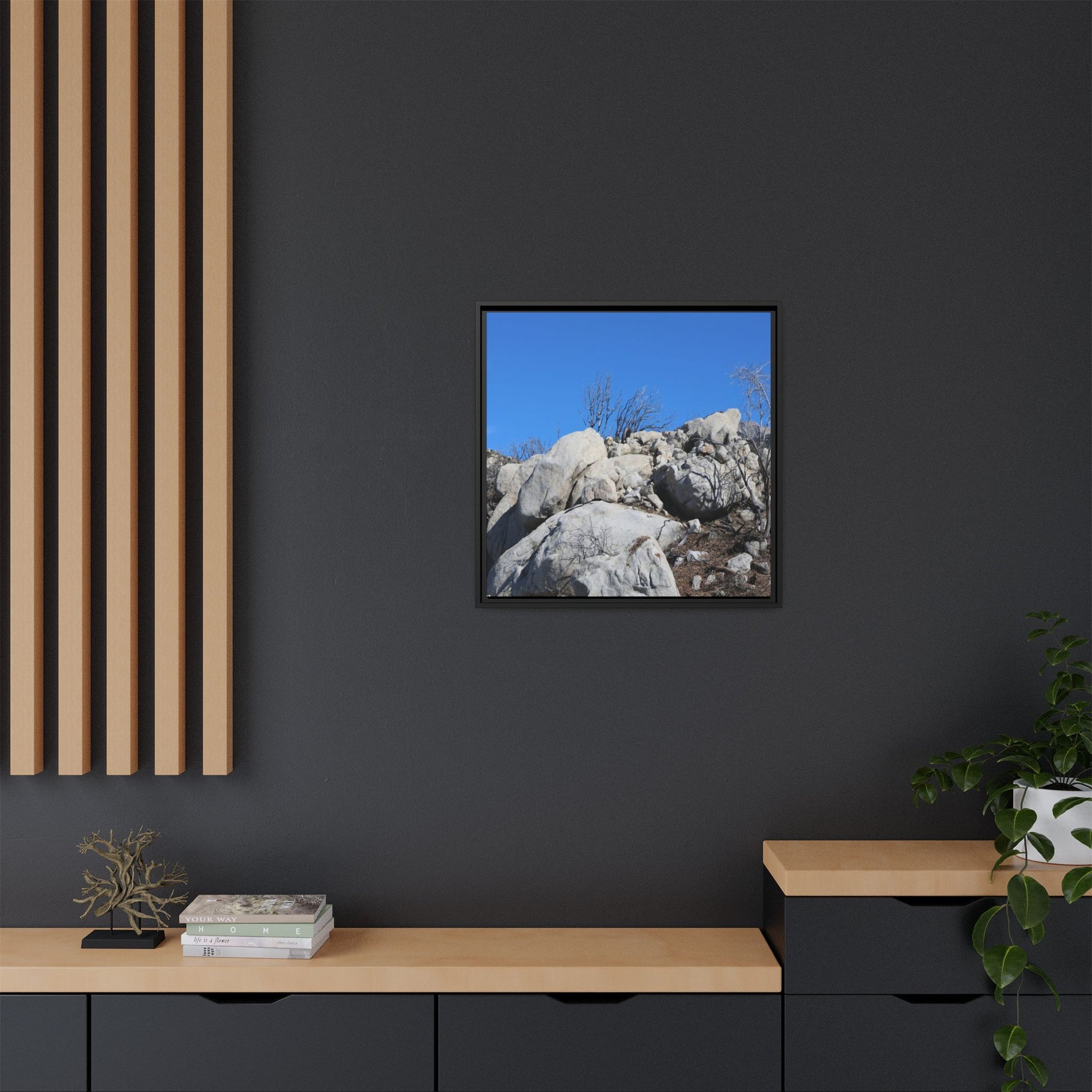 Barren Landscape with Boulder Formations - Unique Stretched Canvas Wall Art - Art By Earth