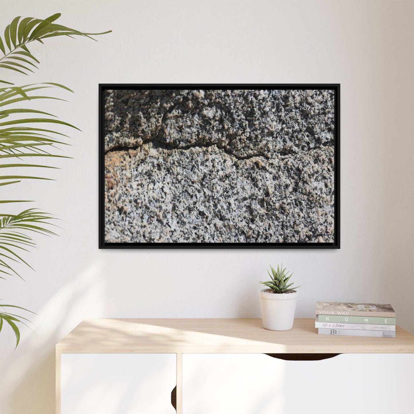 Weathered Stone Surface - Unique Stretched Canvas Wall Art