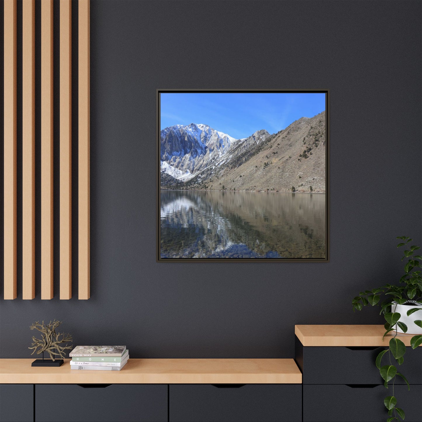 Mountain Mirror - Unique Stretched Canvas Wall Art