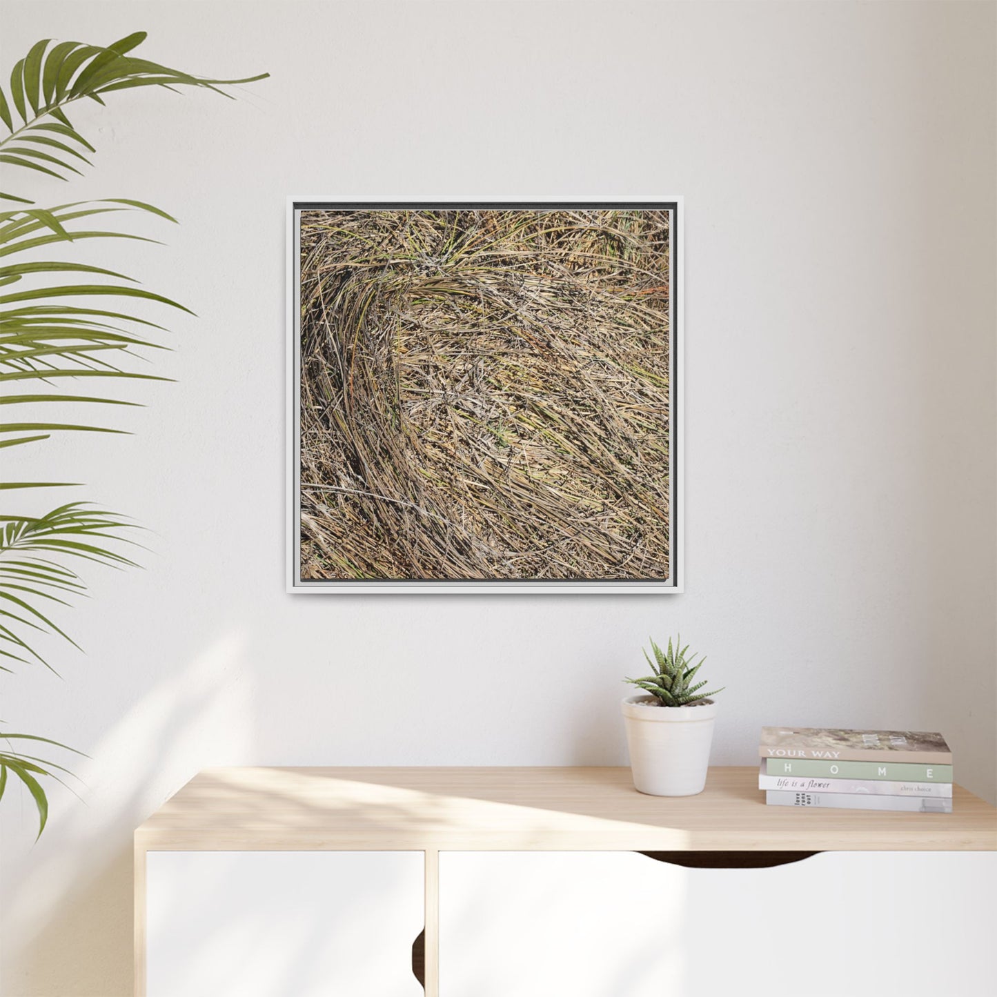 Tangled Grass Symphony - Unique Stretched Canvas Wall Art - Art By Earth