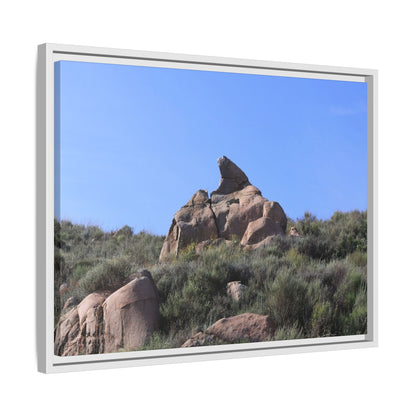 Sagebrush Landscape with Boulder Outcrop - Unique Stretched Canvas Wall Art - Art By Earth