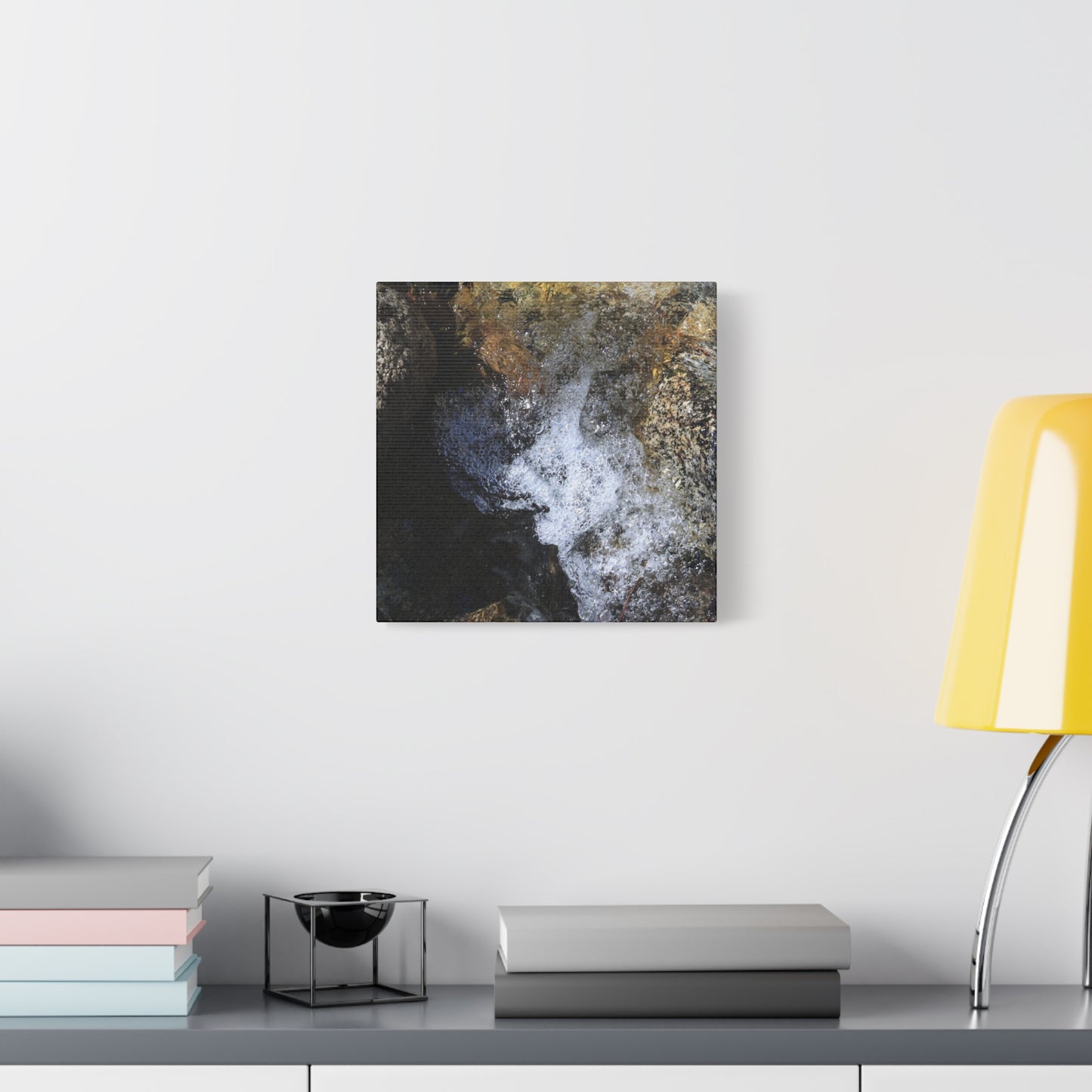 Water's Whisper Between Stone - Unique Frameless Canvas Wall Art - Art By Earth